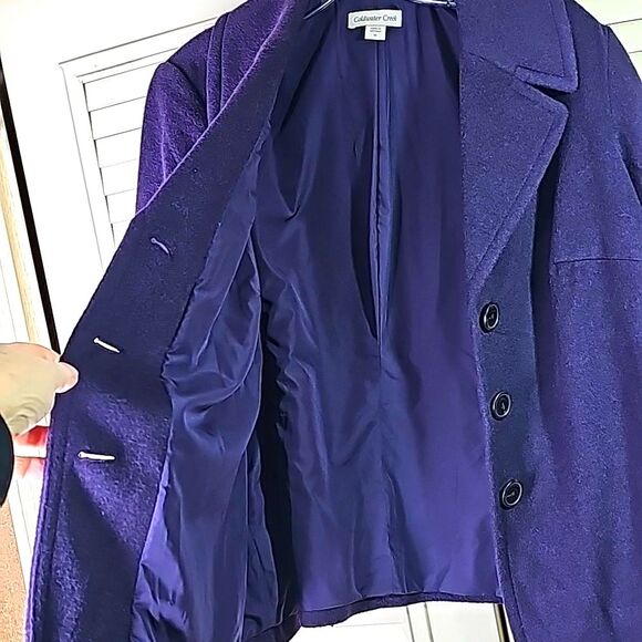 Jacket by Coldwater Creek Wool Blend Purple Button Frt Fully Lined Size 16 Plus - Picture 6 of 6